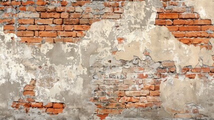 Canvas Print - Outdated Brick Wall with Space for Copy Old Textured Wall