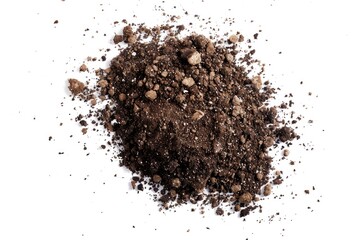 Poster - A mound of soil or earth on a clean, white background