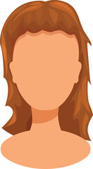 Poster - Faceless woman character presenting long brown hair style, avatar icon