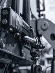 Canvas Print - Close up of machine with large bolt on it