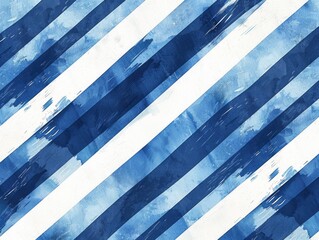 Canvas Print - Blue and white striped background with splash of color