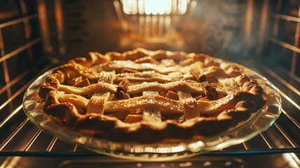 Wall Mural - Pie is baking in oven