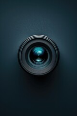 Poster - A close-up shot of a camera lens on a dark background, suitable for use in photography-related contexts
