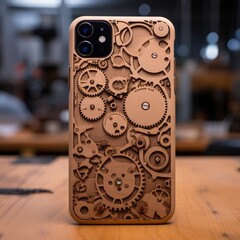 Poster - customizable phone case design with cnc machine exploring personalization potential
