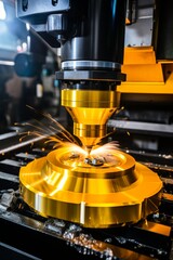 Poster - Precision cnc technology creating kitchen utensil with efficiency and meticulous detail