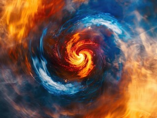 Canvas Print - Swirling vortex of fire and water