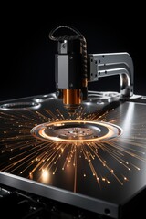 Poster - cnc machine crafting intricate object from composite material showcasing strength and versatility
