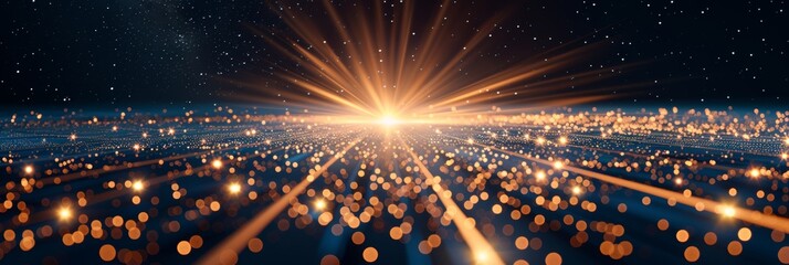 Poster - Detailed close up of microchip circuits with ethereal glow, showcasing intricate details