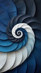 Wall Mural - Abstract Spiral Pattern in Blue and White