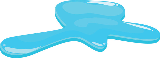 Poster - cartoon blue liquid puddle flowing on a white background
