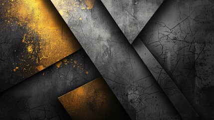 Canvas Print - Abstract Gold and Grey Geometric Background