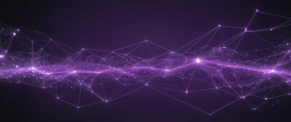 Canvas Print - purple blockchain concept neural network connections l light trail effect futuristic particles background design backdrop