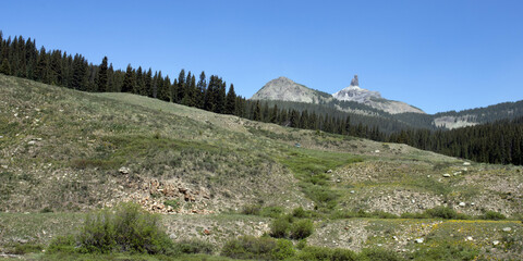 Wall Mural - Panorama of a 13,119’ peak called “Lizard Head” as seen from Colorado’s San Juan Scenic and Historic Skyway in June