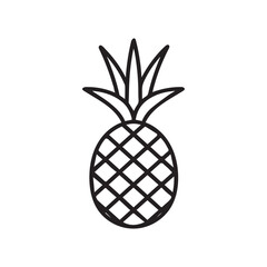 Wall Mural - Pineapple natural food icon. Freshness sweet art vector design.