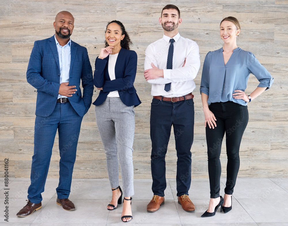 Business people, diversity and office with portrait for corporate or ...