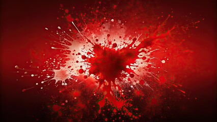 Canvas Print - Intense blood splatter on red gradient background, blood, splatter, intense, red, gradient, background, abstract, texture