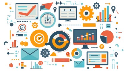 Leinwandbilder - Business strategy and marketing success illustration.