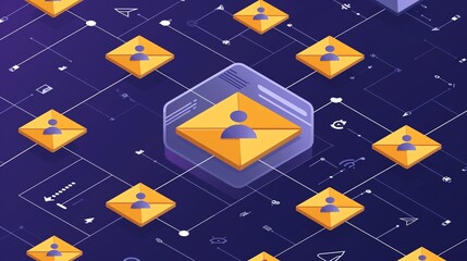 Aufkleber - Abstract Network with User Icons.