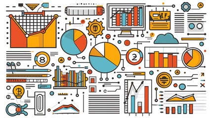 Poster - Abstract data and chart illustration.