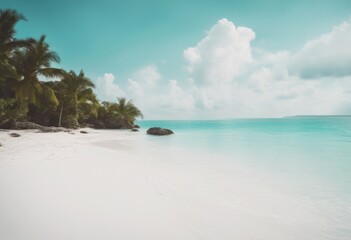 sea caribbean shore turquoise white beach cancun riviera sand clean calm background beautiful scenic