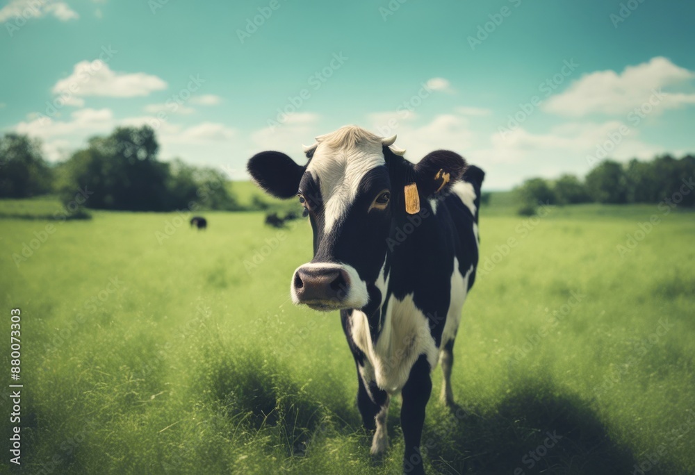 mammal cielo cattle prateria cow verde farm milkproduct guarda una ...