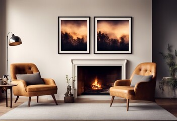 Wall Mural - chair pictures home sofa furniture bohemian framed interior room living table interior design three fireplace chairs design modern