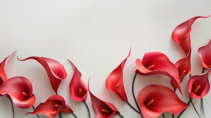 Wall Mural - Calla lily flowers on a paper backdrop