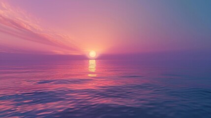 Poster - A calming sunset scene with a gradient sky transitioning from orange to purple.