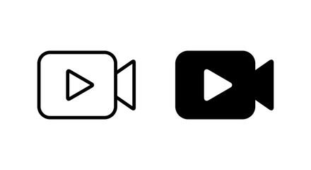 Aufkleber - Play button on video camera icon in generic style