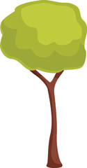 Poster - Stylized tree with a thick trunk and vibrant green foliage, bringing a touch of nature to your designs