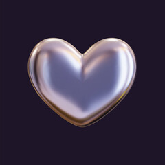 Canvas Print - 3d hearts crafted from chrome, silver, or other lustrous metals. perfect for luxury, romance, and lo