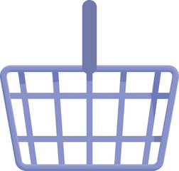 Poster - Empty shopping basket standing up with handle up, concept of online shopping and commerce