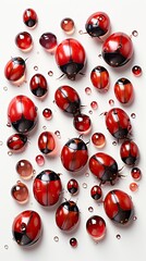 Wall Mural - a collection of red and black beads with black dots and dots on them.