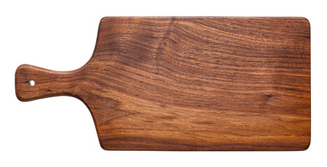 Wall Mural - handmade black walnut chopping board. walnut natural texture. wooden board isolated on white backgro