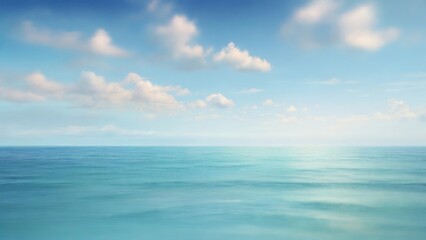 Canvas Print - Blue sky with clouds and sea water. Panoramic background.