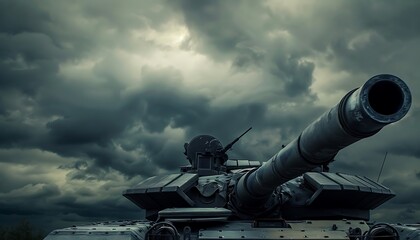 Tank Under a Stormy Sky