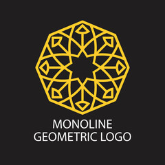 Geometric logo template Vector linear ornamental symbol