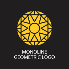 Geometric logo template Vector linear ornamental symbol