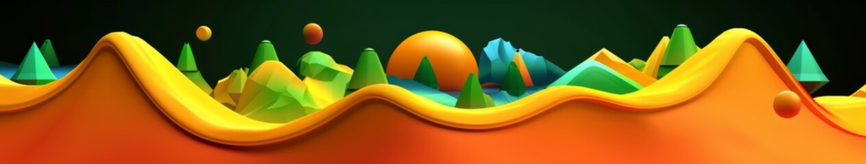 vibrant abstract wallpaper featuring colorful green and yellow natural landscapes, seasonal changes,