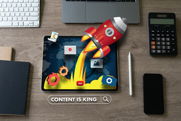 Poster - content marketing content data blogging media publication information vision concept