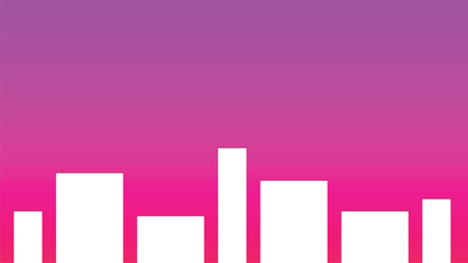 Aufkleber - Abstract city skyline is set against a vivid gradient background, creating a modern and dynamic design