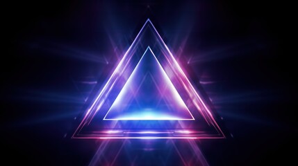 Poster - Multi-layered triangle neon loop, 