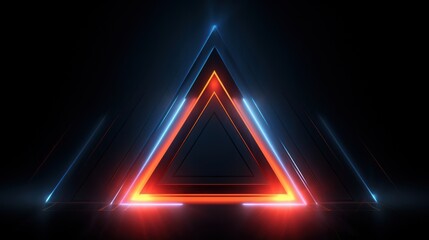 Poster - Multi-layered triangle neon loop, 