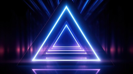 Poster - Multi-layered triangle neon loop, 