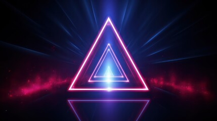 Poster - Multi-layered triangle neon loop, 
