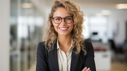 Wall Mural - businesswoman smiling at the camera 