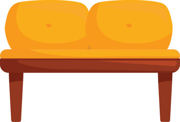 Poster - Yellow sofa with soft pillows representing comfort and coziness of home interior