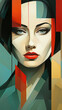 © Image Lounge - Minimalistic Art Of Faceless Woman Portrait With Geometric Shapes