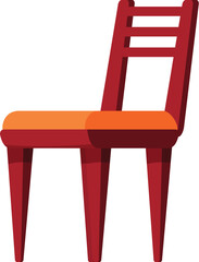 Poster - Simple wooden chair with soft upholstery standing on four legs for home or office interior design