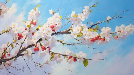 Wall Mural - Vibrant spring blooms scattered 